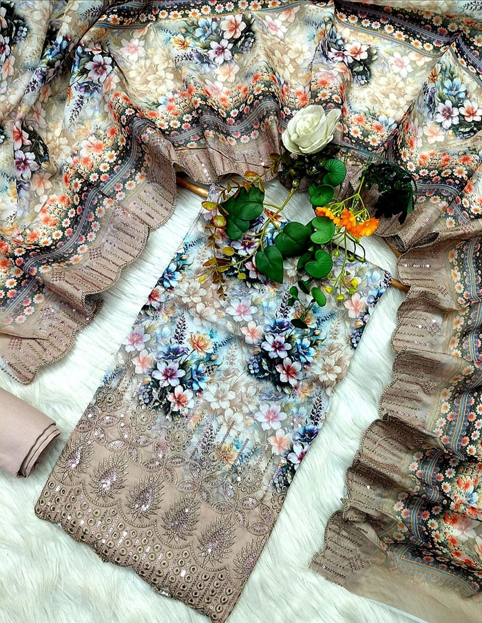 Pakistani Masalar Unstitch Three Piece