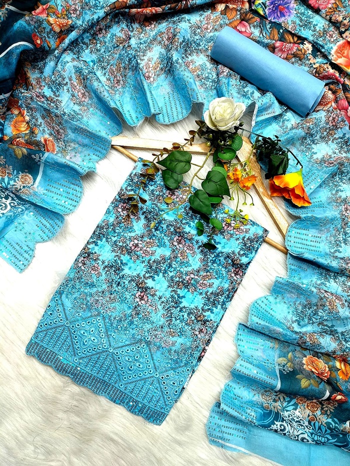Pakistani Masalar Unstitch Three Piece