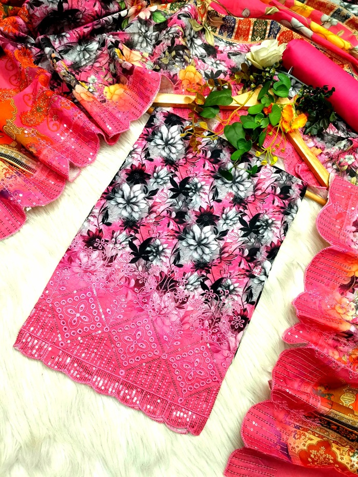 Pakistani Masalar Unstitch Three Piece