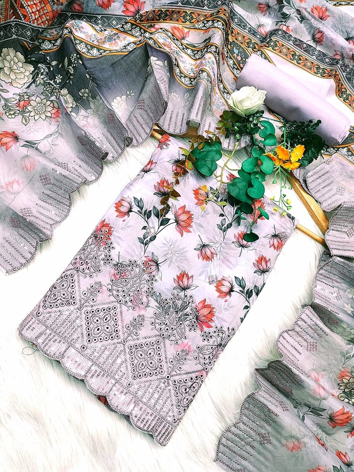 Pakistani Masalar Unstitch Three Piece