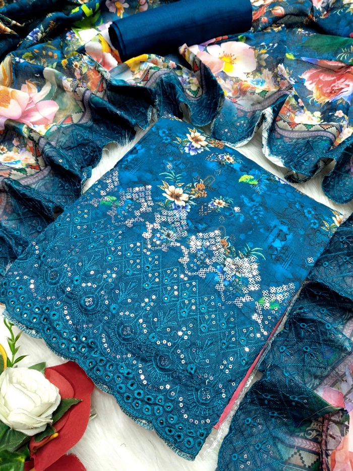 Pakistani Masalar Unstitch Three Piece
