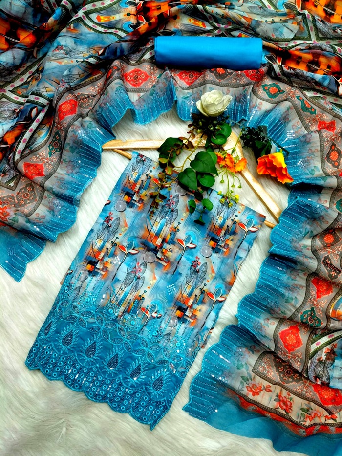 Pakistani Masalar Unstitch Three Piece
