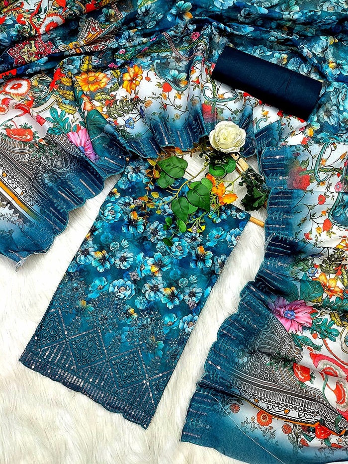 Pakistani Masalar Unstitch Three Piece