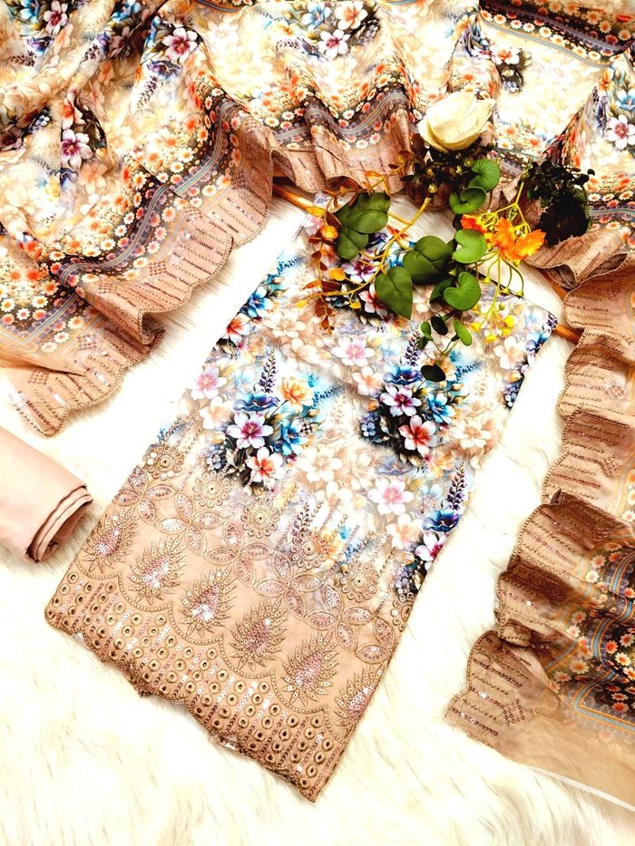 Pakistani Masalar Unstitch Three Piece