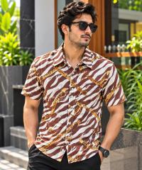 Print Shirt Cotton Half Sleeve For Men's
