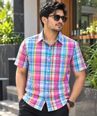 Print Shirt Cotton Half Sleeve For Men's