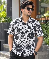 Print Shirt Cotton Half Sleeve For Men's