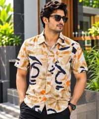 Print Shirt Cotton Half Sleeve For Men's
