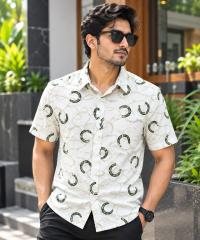 Print Shirt Cotton Half Sleeve For Men's