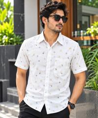 Print Shirt Cotton Half Sleeve For Men's