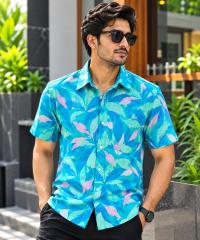 Print Shirt Cotton Half Sleeve For Men's