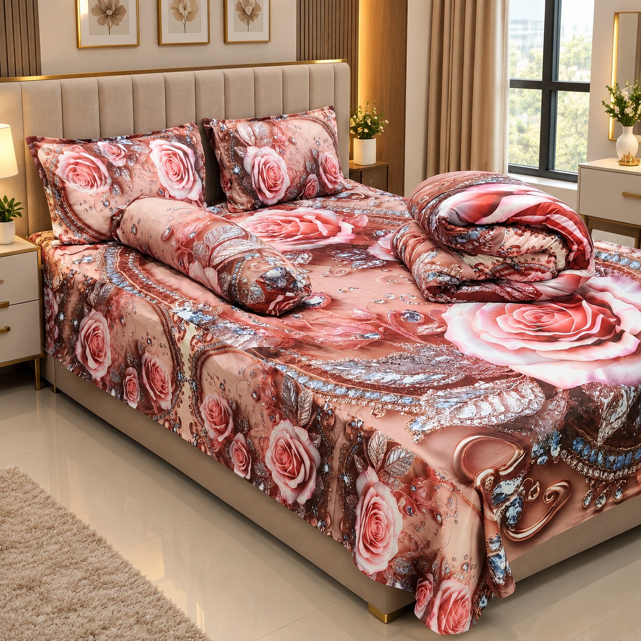 5 Pieces 3D Print Comforter Set