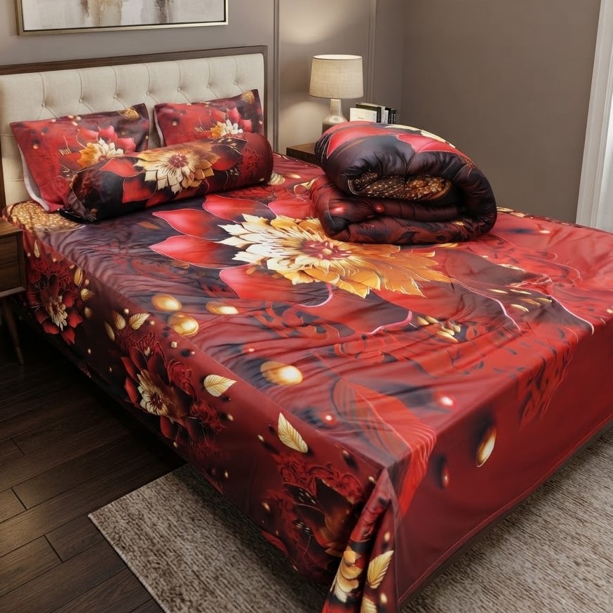 5 Pieces 3D Print Comforter Set