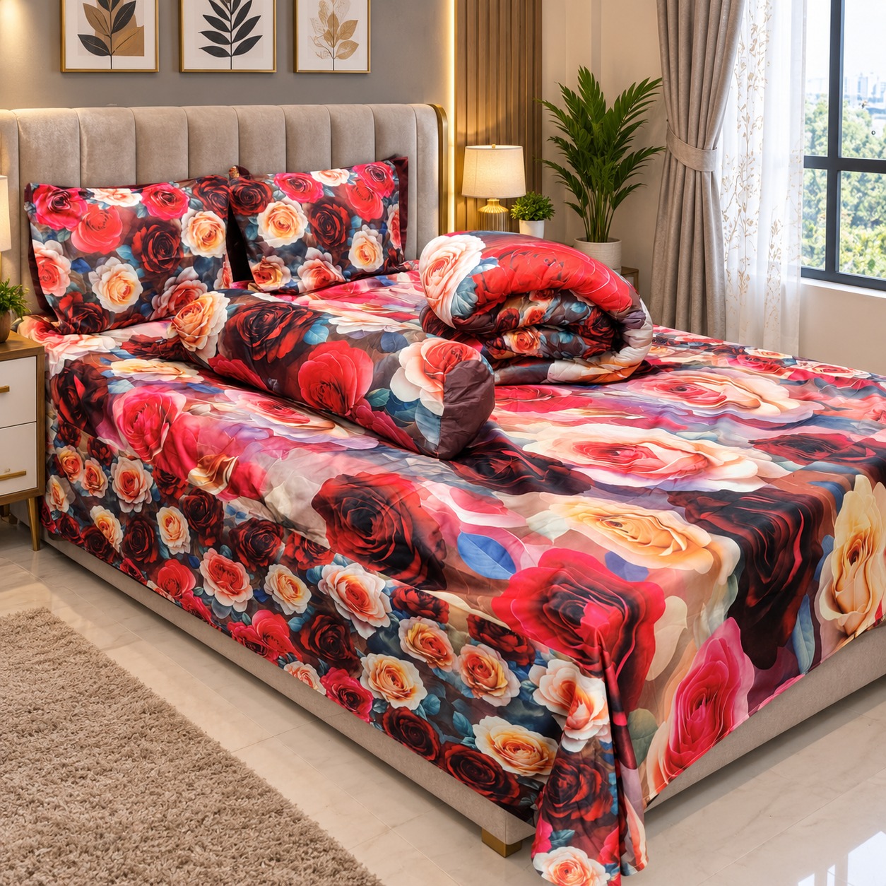 5 Pieces 3D Print Comforter Set