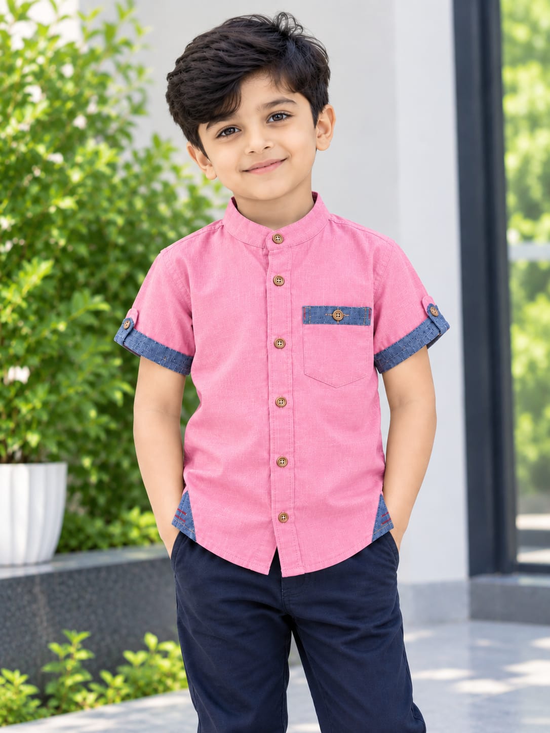 Boys Half Sleeve Cotton Shirt