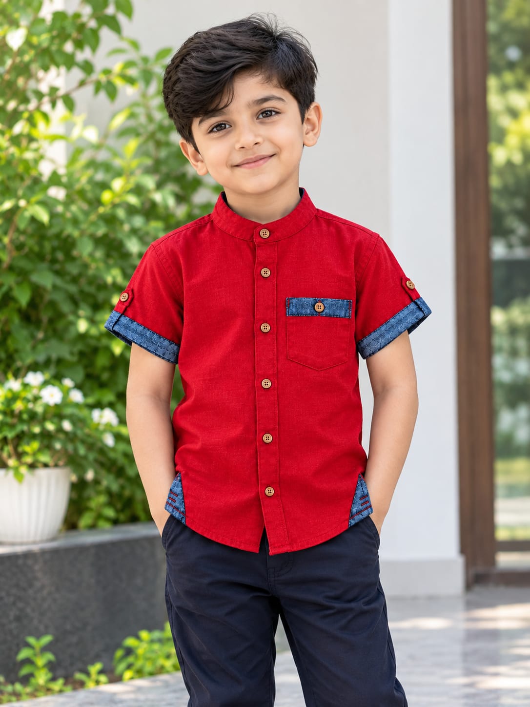 Boys Half Sleeve Cotton Shirt