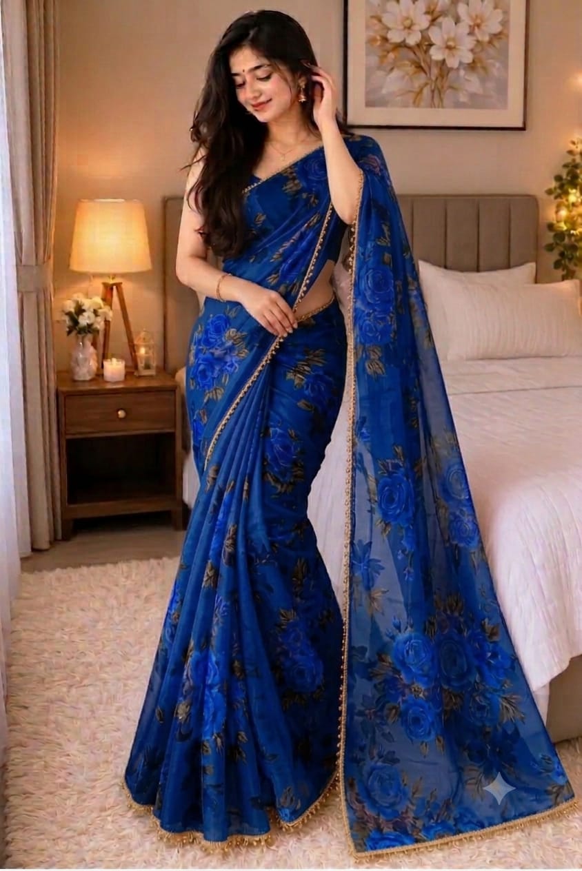 Premium Soft Georgette Saree with Pearl Work