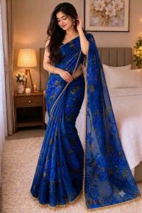 Premium Soft Georgette Saree with Pearl Work