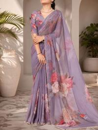 Premium Soft Georgette Saree with Pearl Work