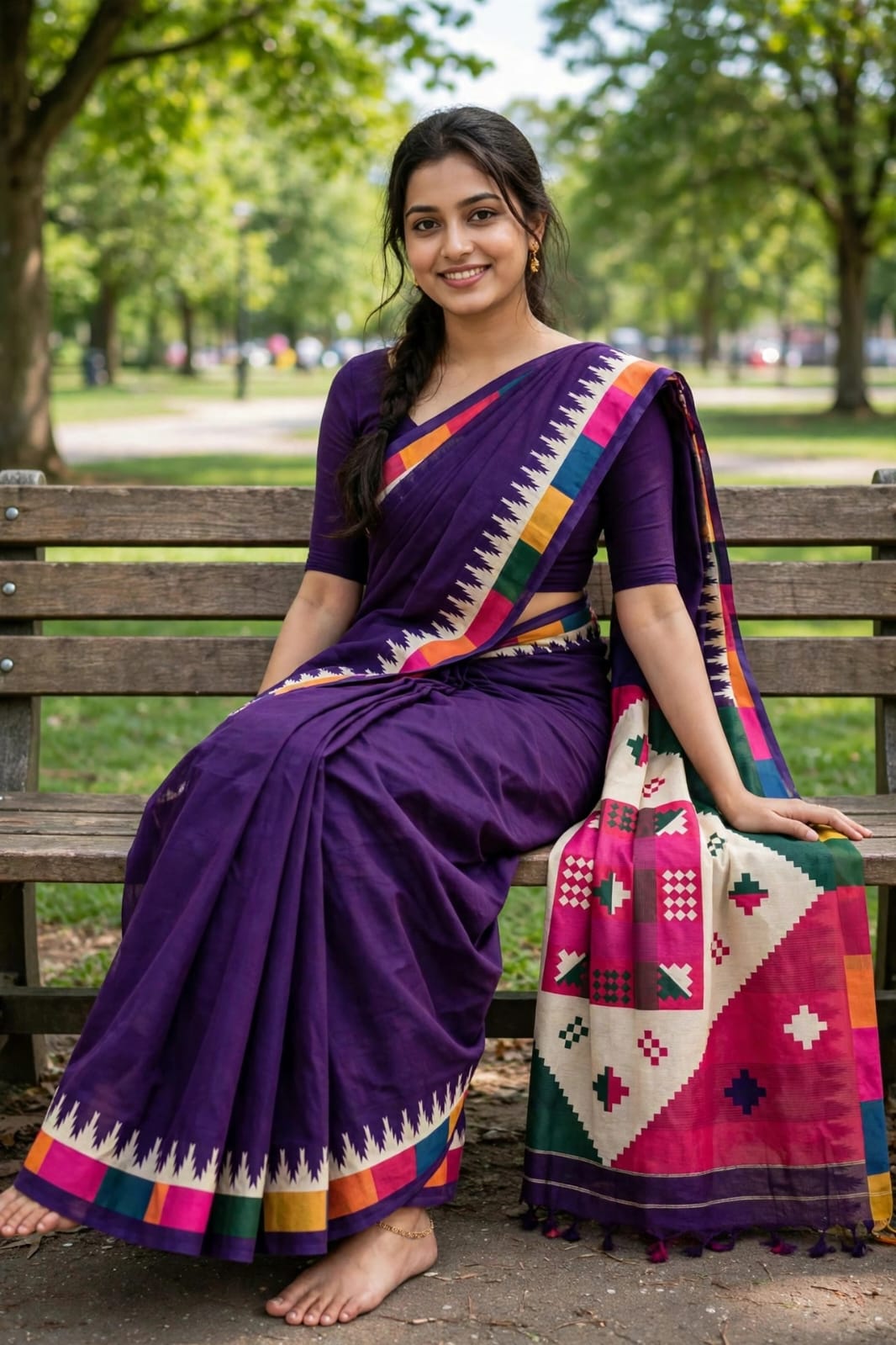 Chanderi Silk Saree With Blause Pcs