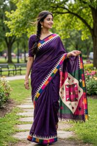 Chanderi Silk Saree With Blause Pcs