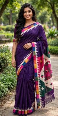 Chanderi Silk Saree With Blause Pcs