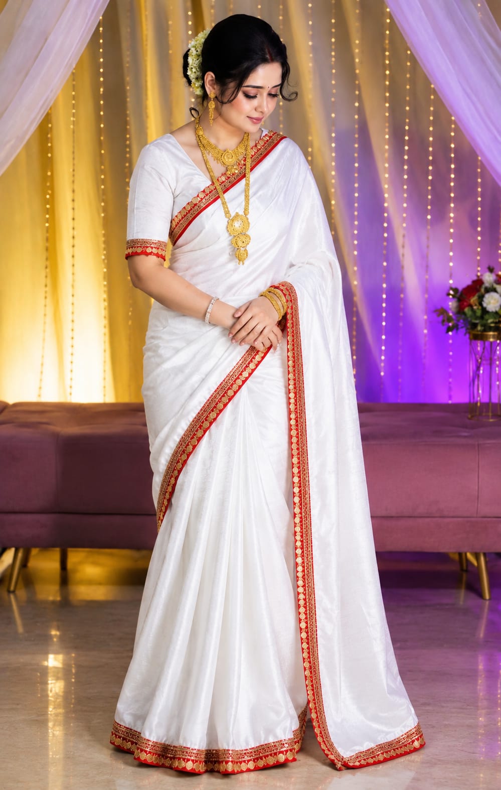 Indian Tuba Lama Silk saree