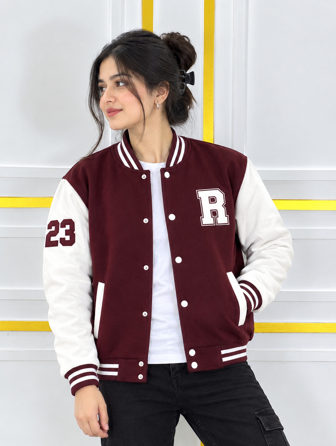 Stylish Cotton Varsity Jacket