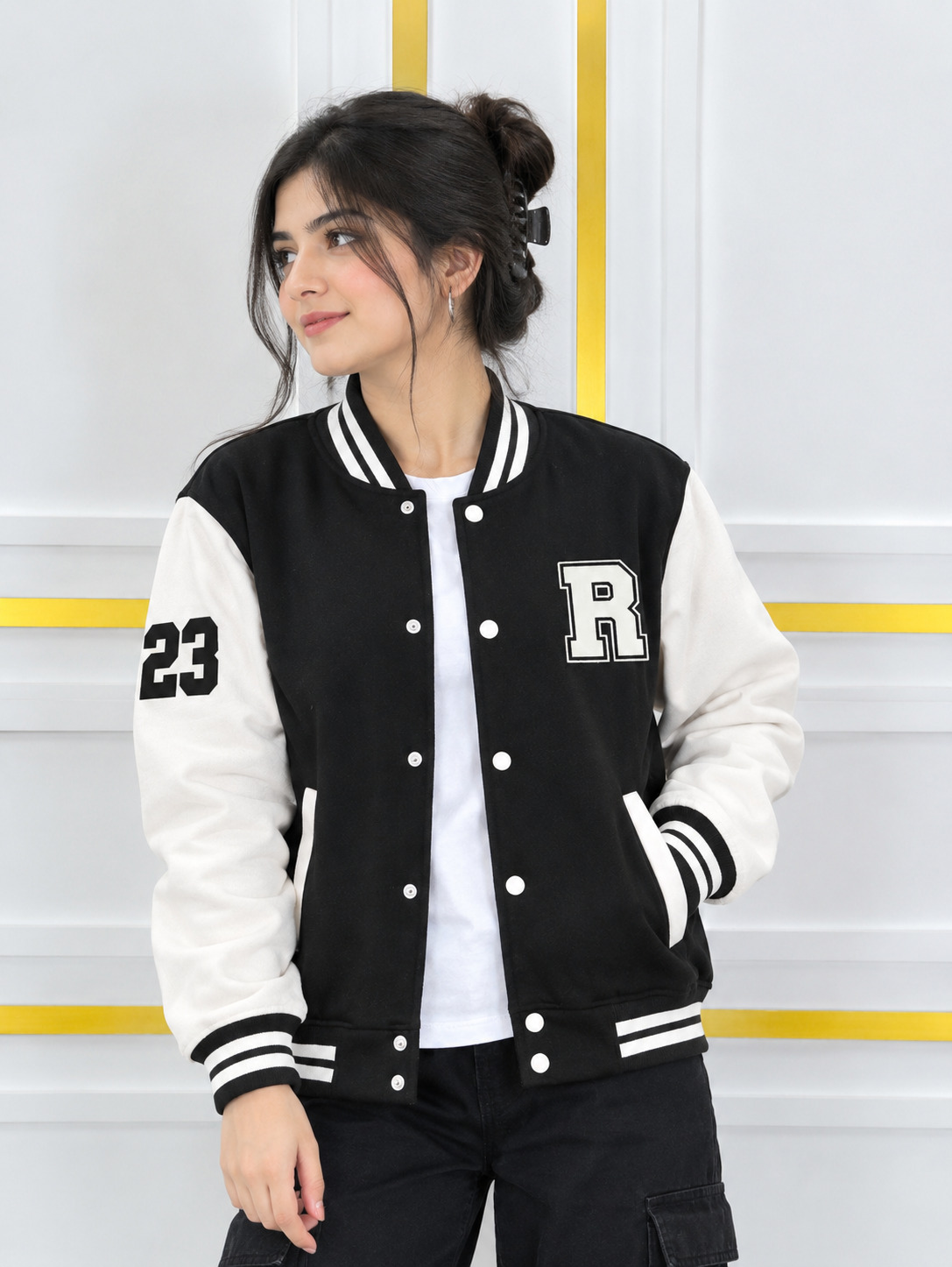 Stylish Cotton Varsity Jacket