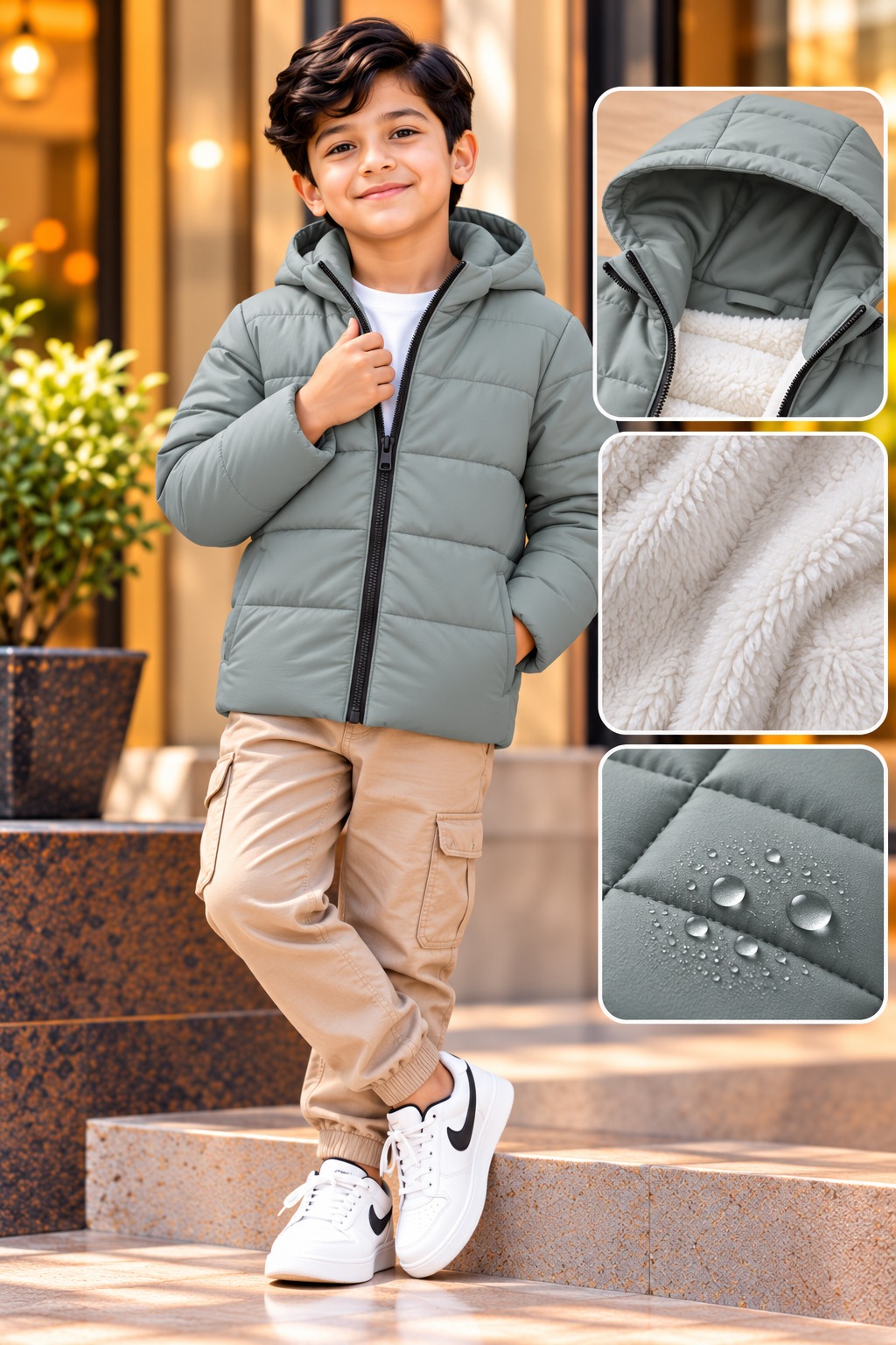 Premium Kids Sherpa Padding Jacket