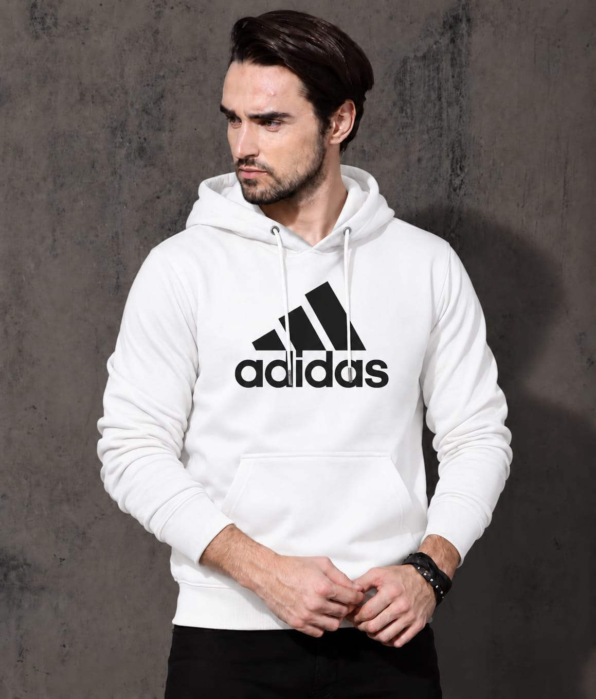 Stylish Solid Printed Cotton Hoodie