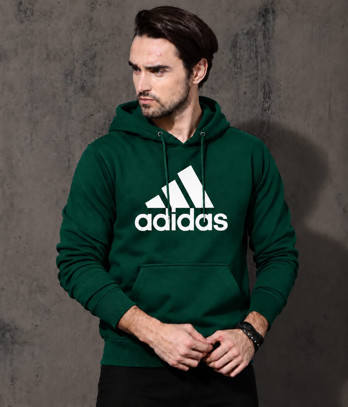 Stylish Solid Printed Cotton Hoodie
