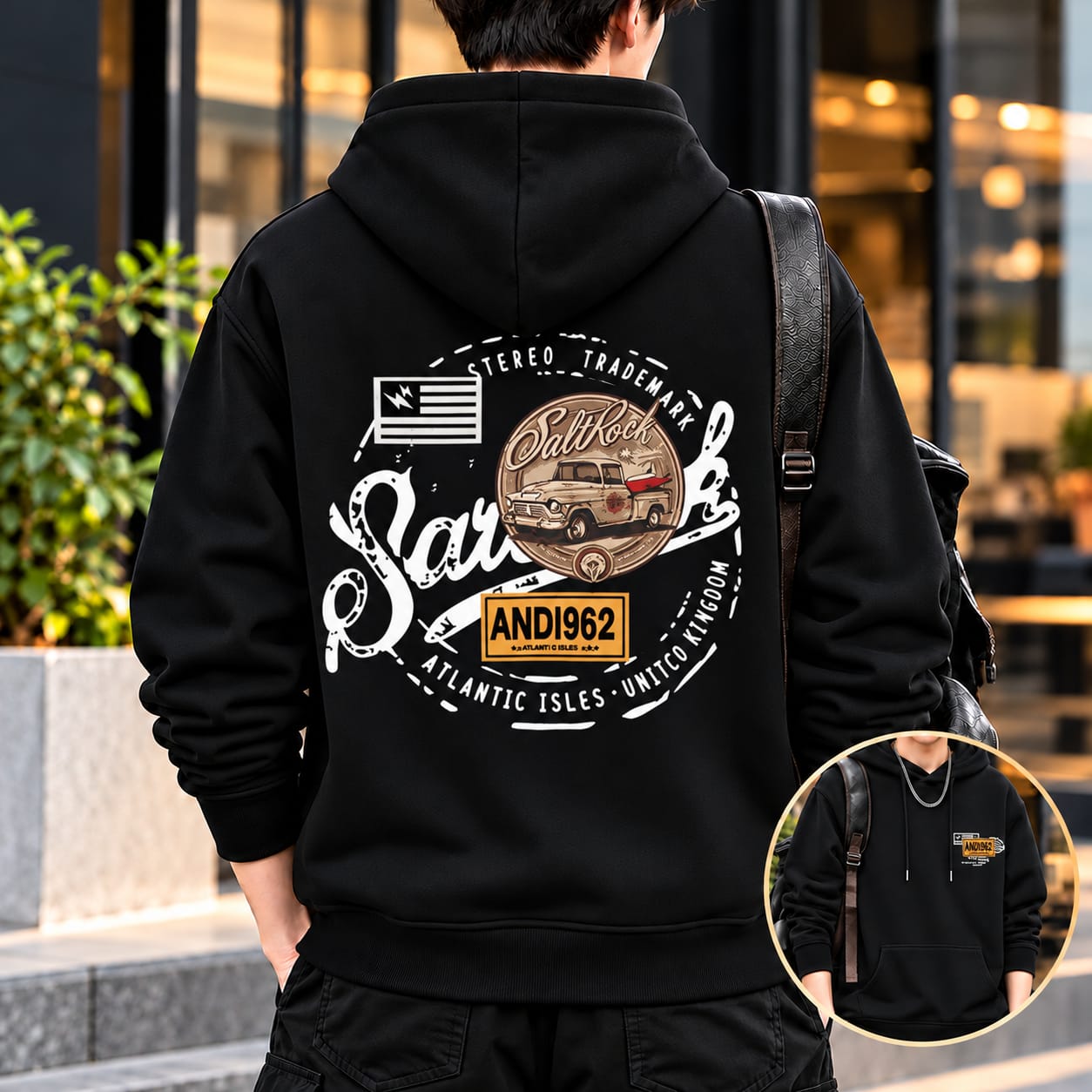 Stylish Solid Printed Cotton Hoodie