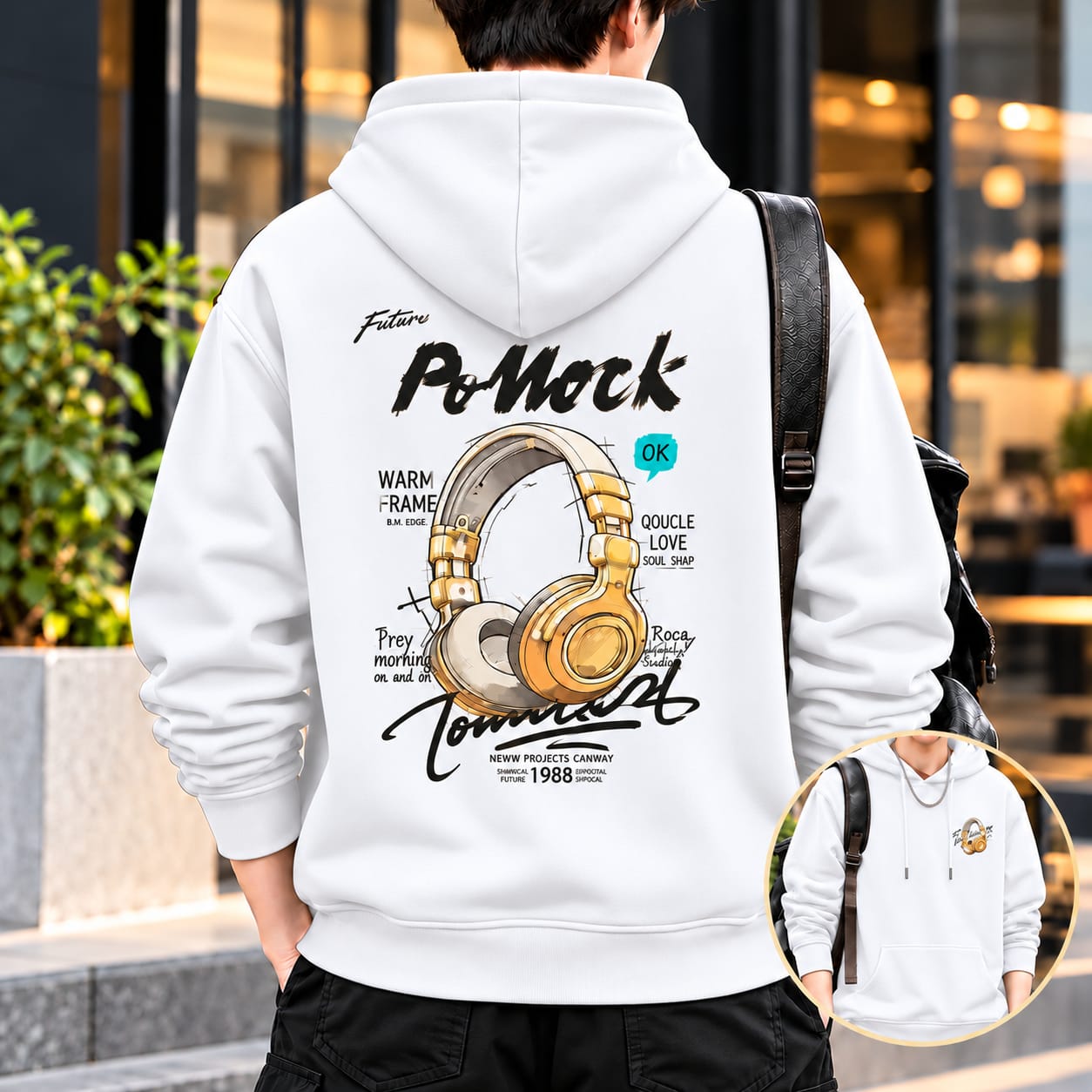 Stylish Solid Printed Cotton Hoodie