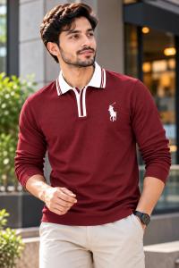Premium Embroidery Full Sleeve Polo Shirt