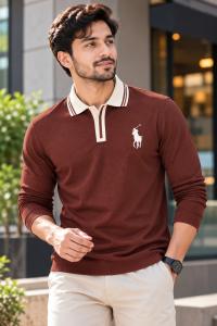Premium Embroidery Full Sleeve Polo Shirt