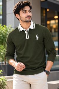 Premium Embroidery Full Sleeve Polo Shirt
