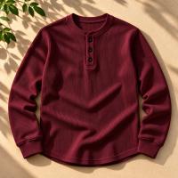 Stylish Placket Button Sweatshirt