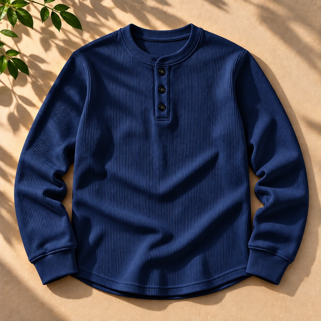 Stylish Placket Button Sweatshirt