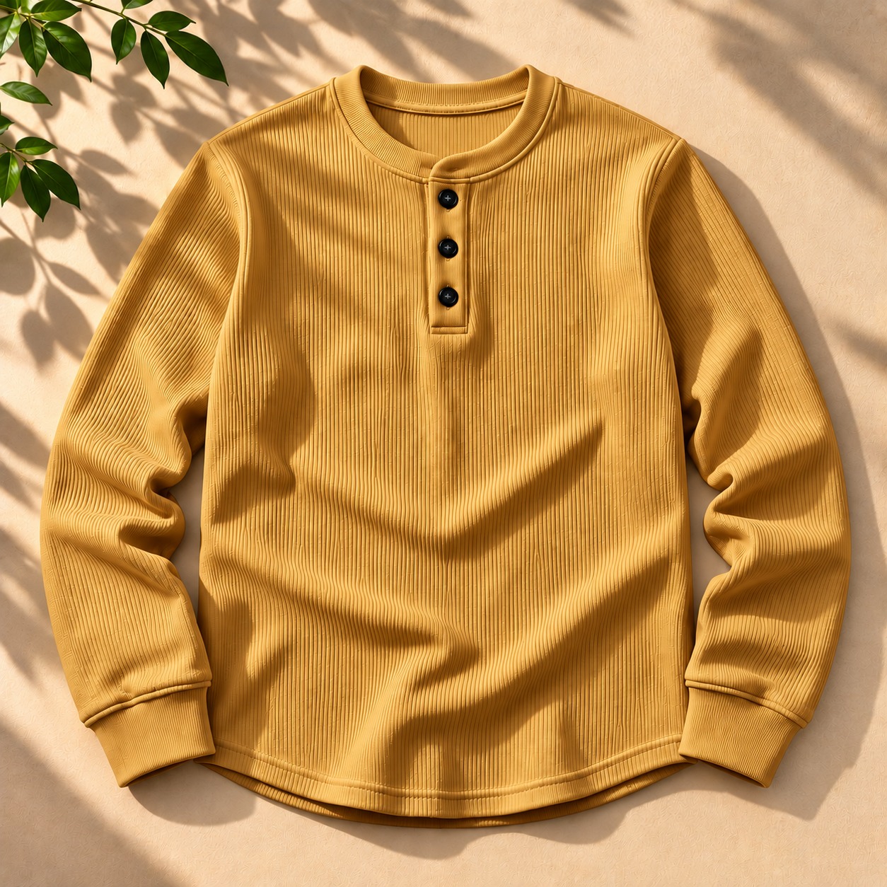 Stylish Placket Button Sweatshirt