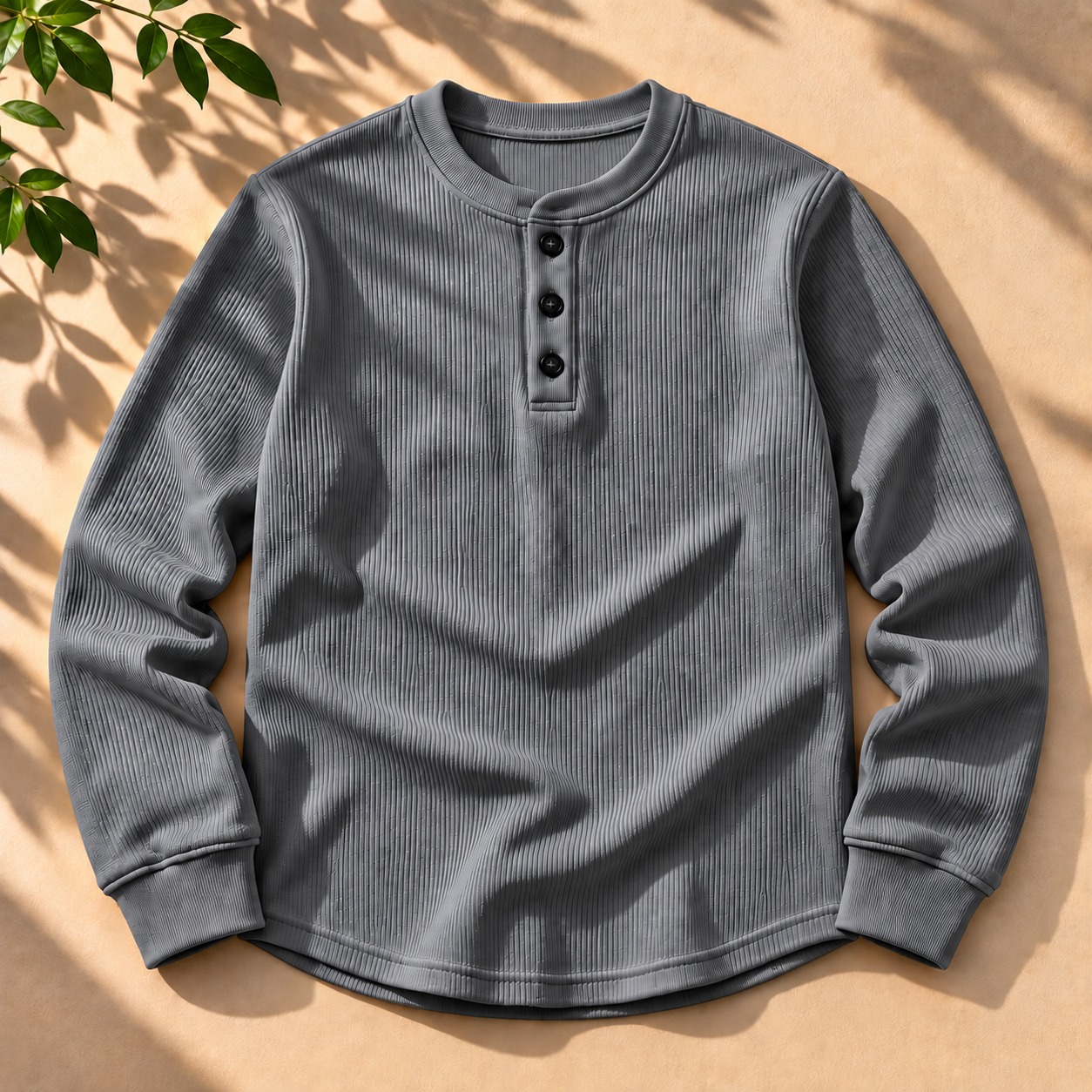 Stylish Placket Button Sweatshirt