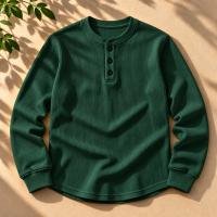 Stylish Placket Button Sweatshirt