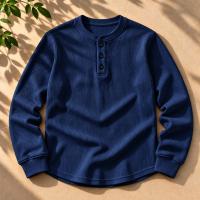 Stylish Placket Button Sweatshirt